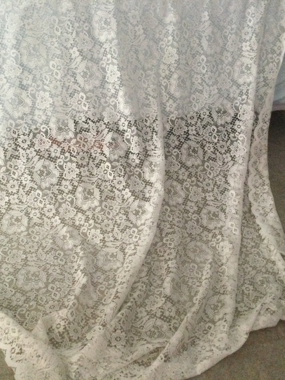 White Lace Curtains 58”x87” 6 panels